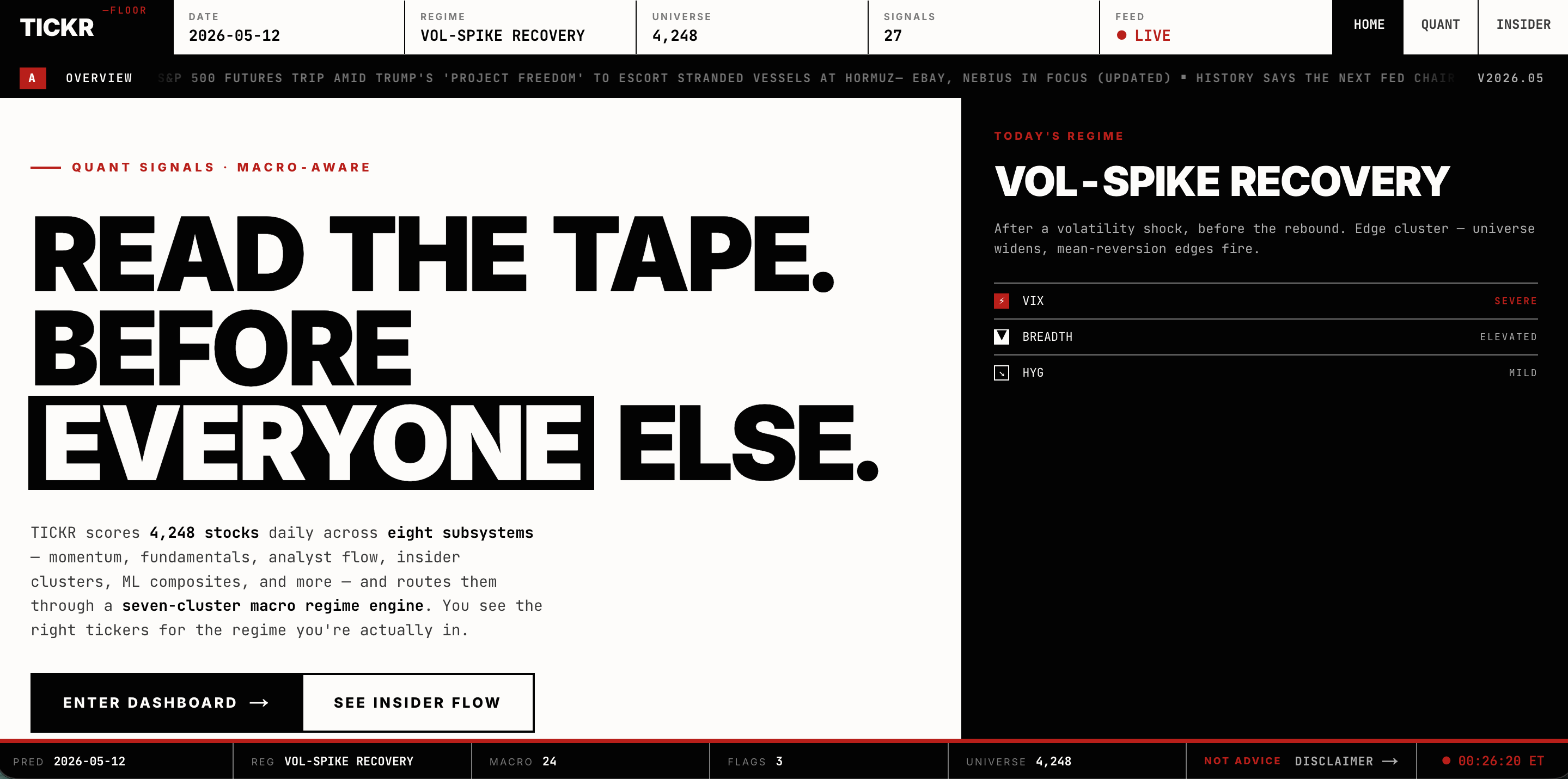 Screenshot of Tickr